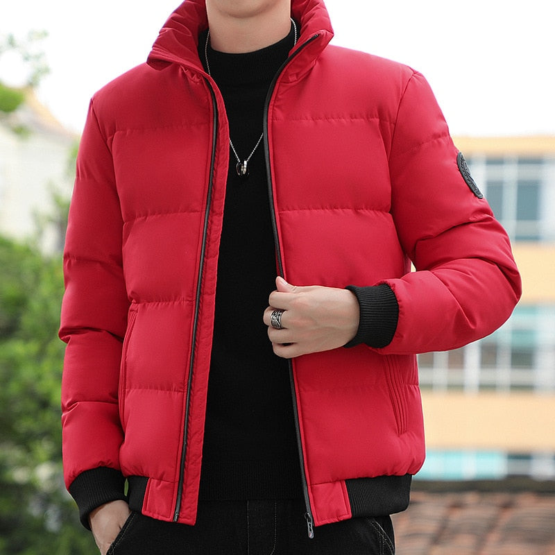 WEI Men's Korean Style Puffer Stand Collar Jacket