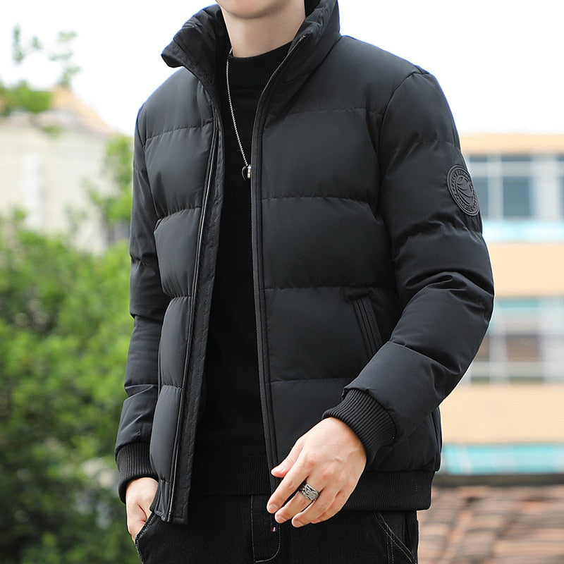 WEI Men's Korean Style Puffer Stand Collar Jacket