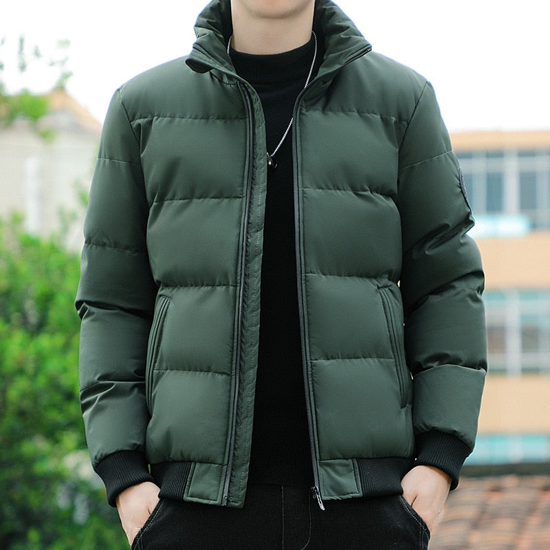 WEI Men's Korean Style Puffer Stand Collar Jacket