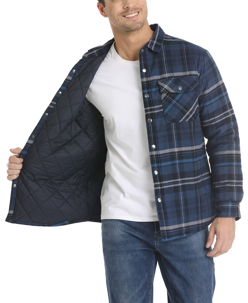 TACS Chaquetas de invierno de algodón a cuadros para hombre