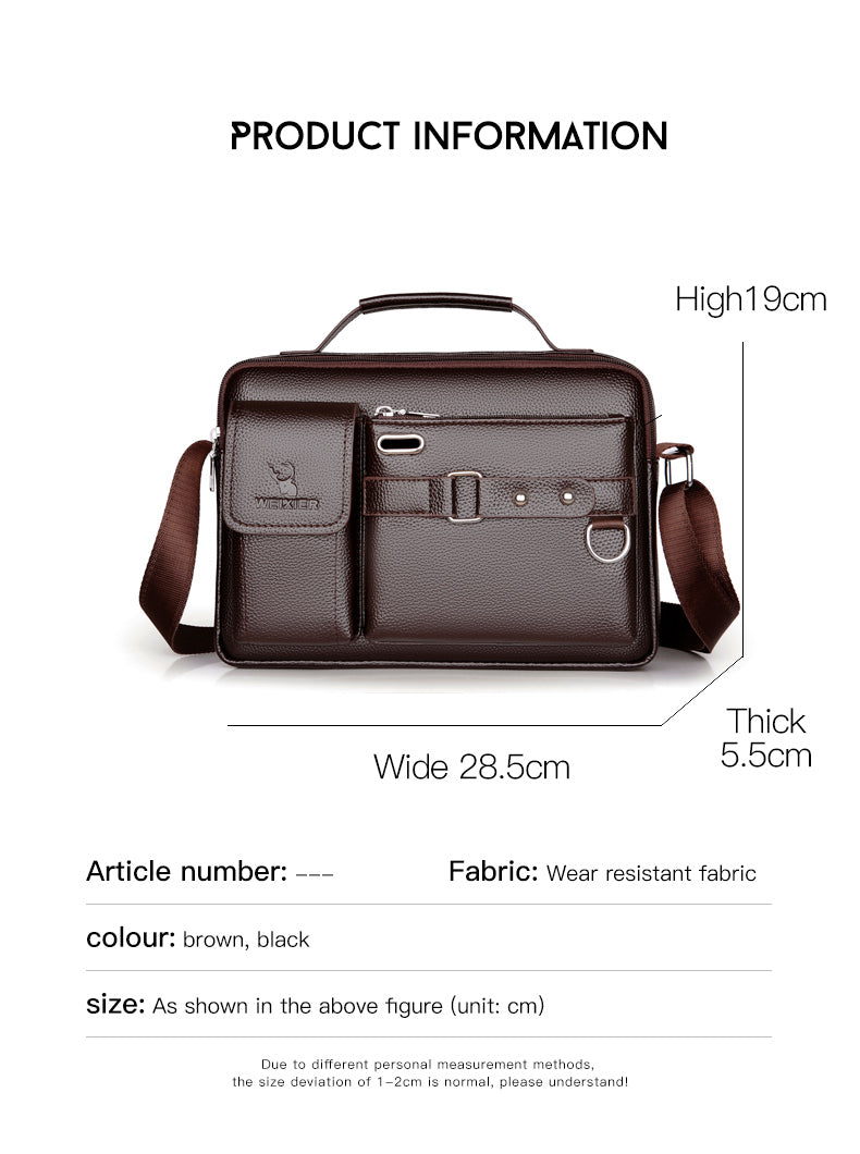 WEIXIER Men's PU Leather Travel Briefcase Bag