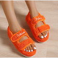 Women's Platform Plush Furry Sandals