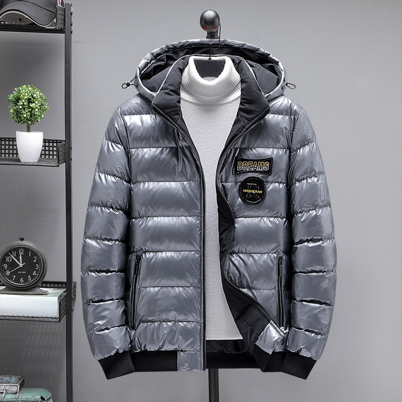 Parkas de invierno para hombre Chaqueta brillante