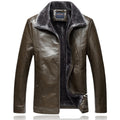 Men's Faux Leather Slim Fit Fleece Interior Jacket