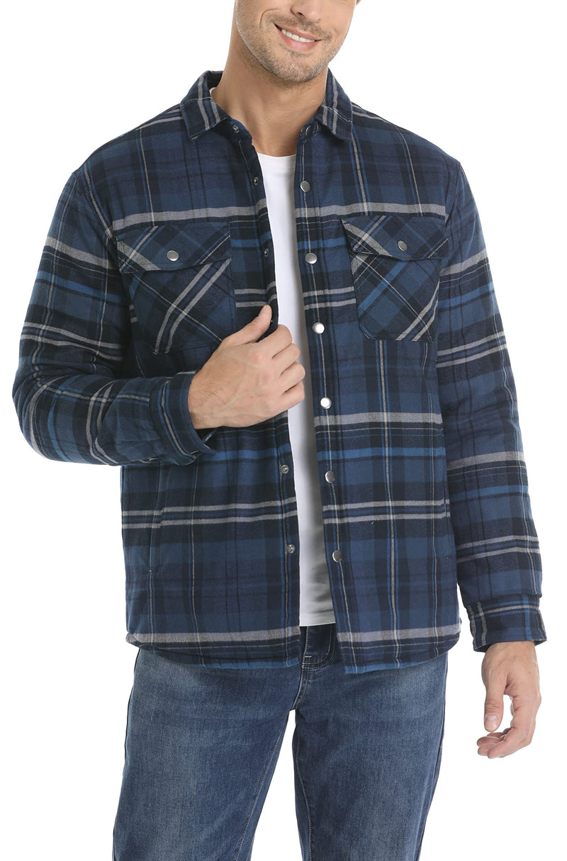 TACS Chaquetas de invierno de algodón a cuadros para hombre