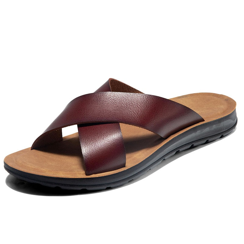 Men's Italian Faux Leather Slippers