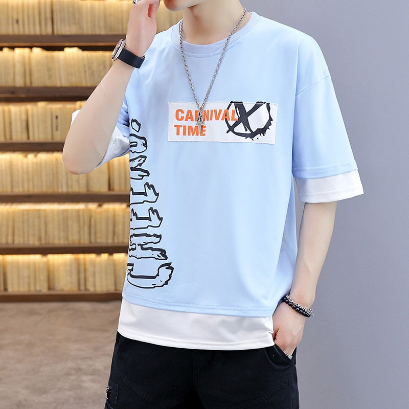 CARNIVAL Men's Korean Short Sleeved Harajuku T-Shirt