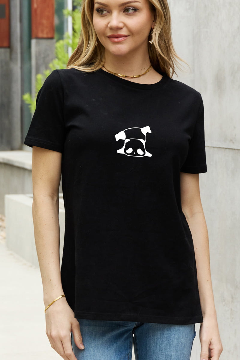 Camiseta de algodón con estampado de panda de tamaño completo de Simply Love