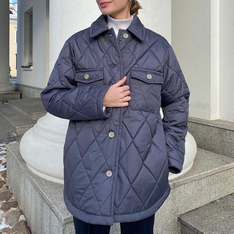 C19 Women's Button Down Winter Coat - AM APPAREL