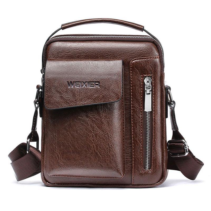 Casual Men's PU Leather Shoulder Bag - AM APPAREL