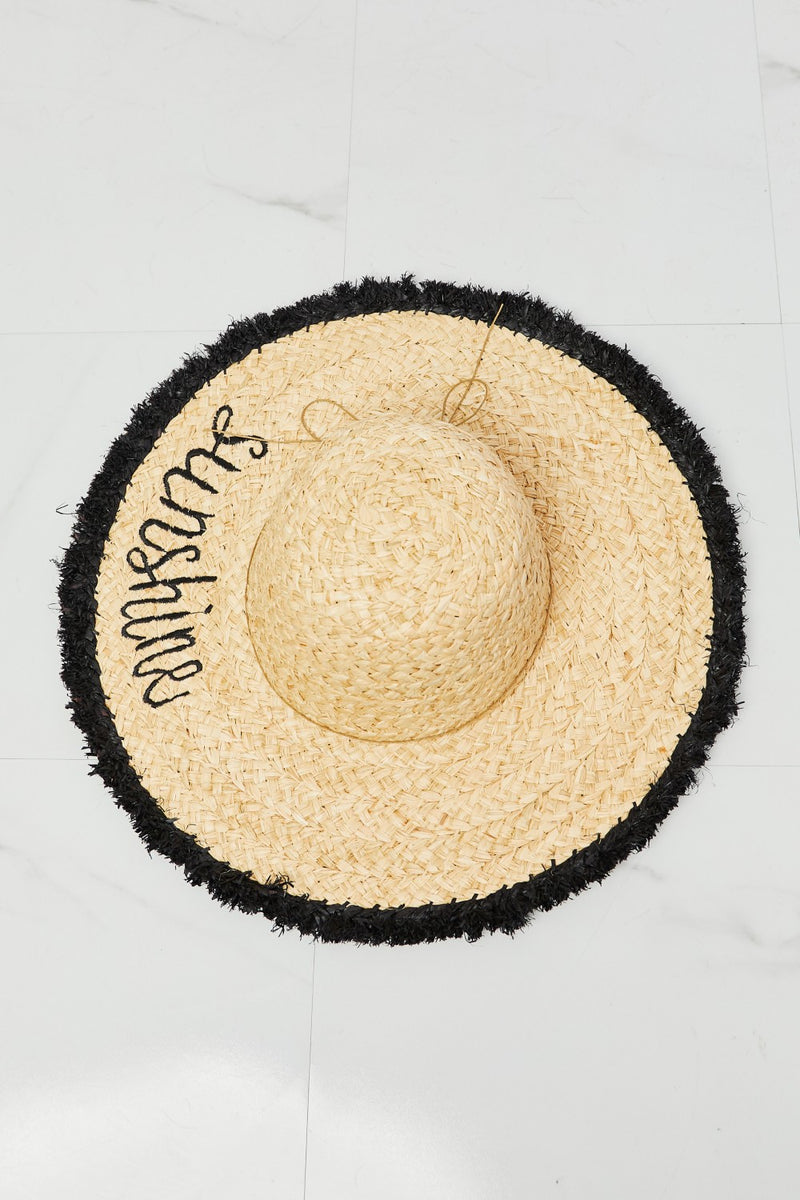 Sombrero de paja con flecos Fame Sunshine