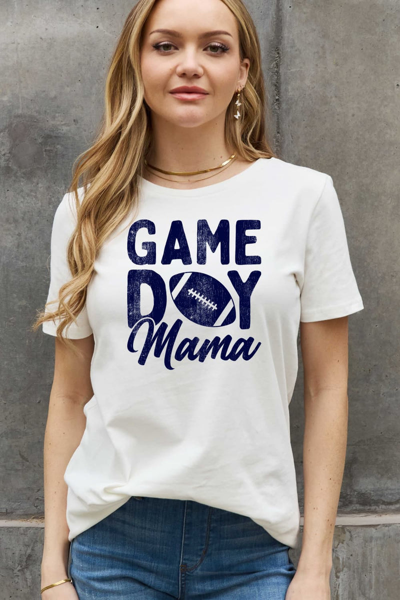 Simply Love T-shirt en coton graphique GAMEDAY MAMA pleine taille