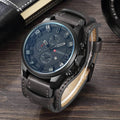 CURREN Luxury Men's Leather Strap Watch - AM APPAREL