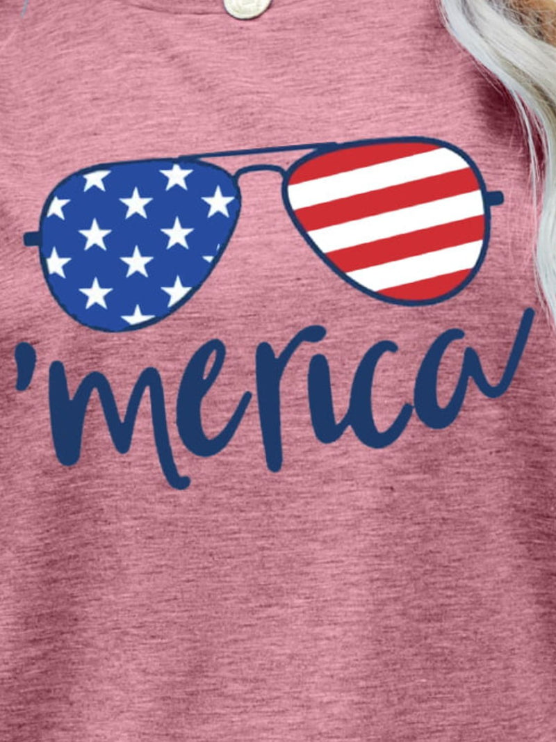 T-shirt graphique lunettes drapeau américain