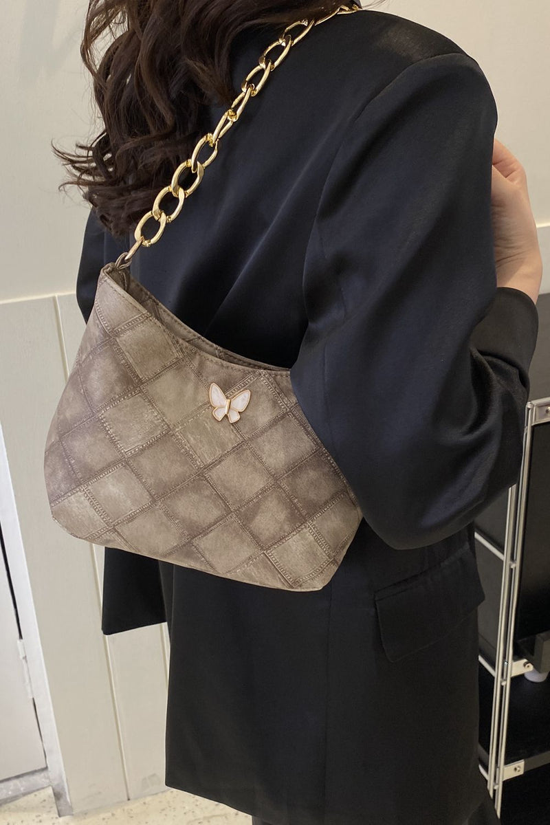 Sac à bandoulière en cuir PU à décor de papillons