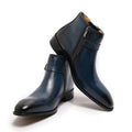 DW Men's Black/Blue High Top Zipper Chelsea Boot - AM APPAREL