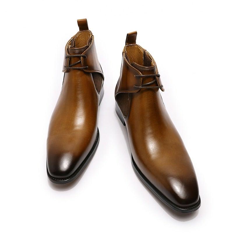 DW Men's Genuine Leather Chukka Boots - AM APPAREL