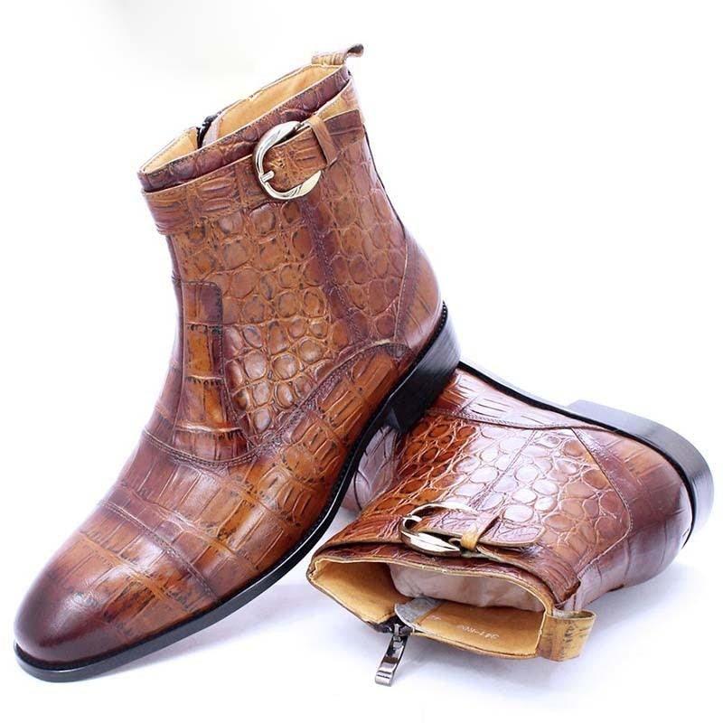 DW Men's Genuine Leather Cowboy Boots - AM APPAREL