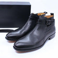 DW Men's Luxurious Buckle Strap Genuine Leather Boots - AM APPAREL