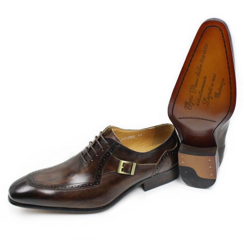 DW Men's Luxurious Leather Lace Up Oxfords - AM APPAREL