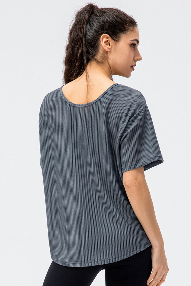 Round Neck Short Sleeve Active Tee