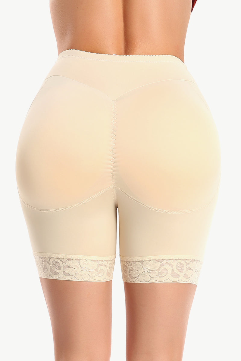 Pantalones cortos moldeadores sin cierres con ribete de encaje de tamaño completo