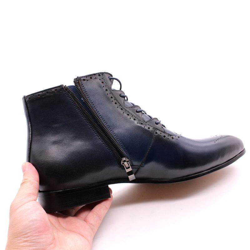 FC Men's Handmade Genuine Leather Ankle Boots - AM APPAREL