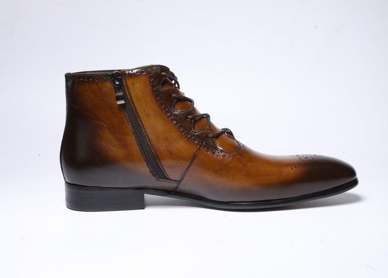 FC Men's Handmade Genuine Leather Ankle Boots - AM APPAREL