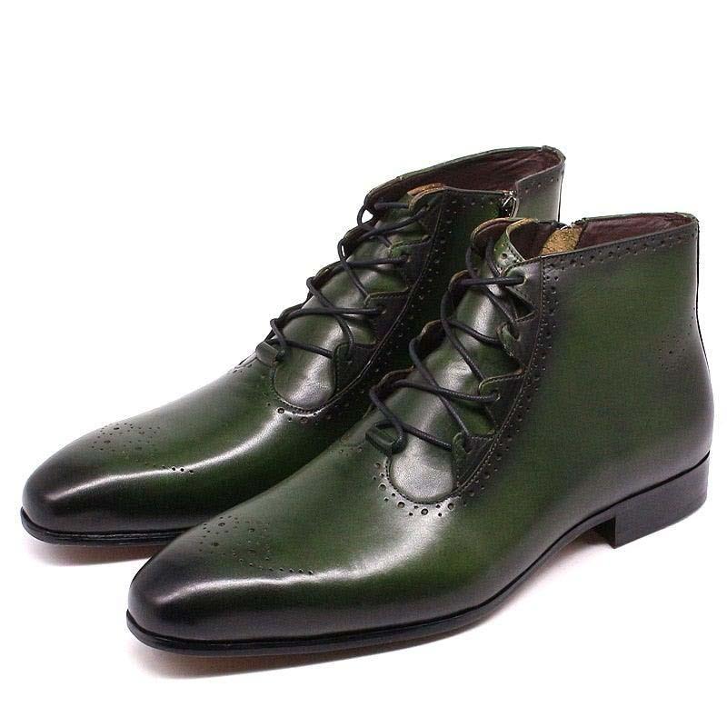 FC Men's Handmade Genuine Leather Ankle Boots - AM APPAREL