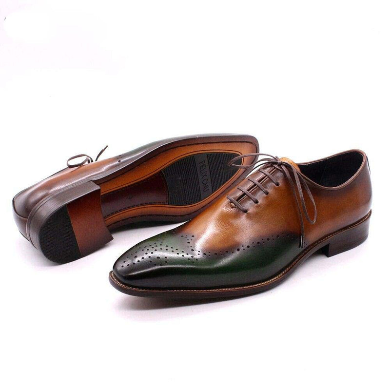 FC Men's Luxury Handmade Calf Leather Wingtip Oxfords - AM APPAREL