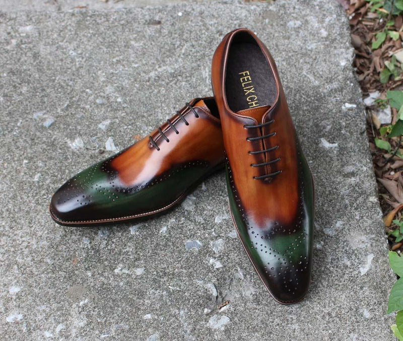 FC Men's Luxury Handmade Calf Leather Wingtip Oxfords - AM APPAREL