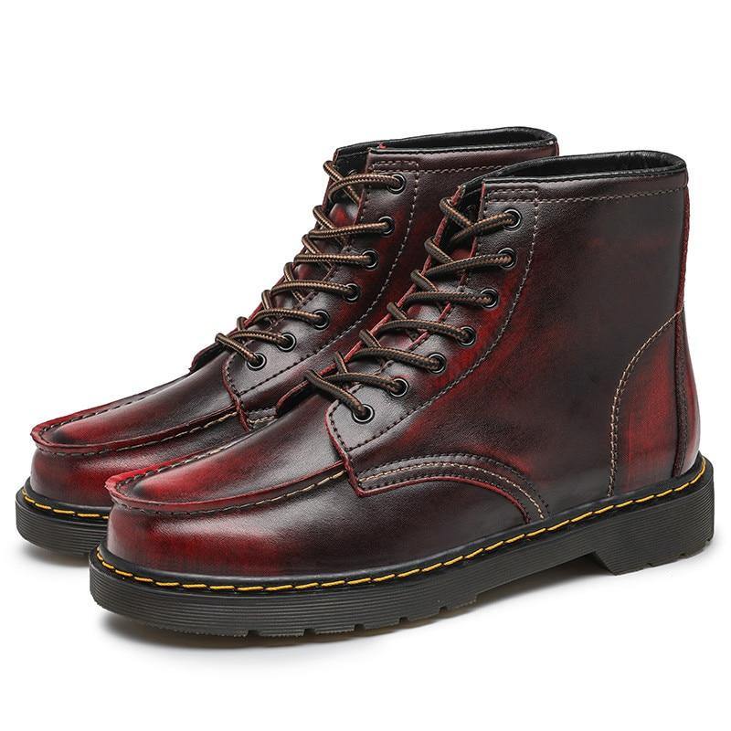 GEN Men's Platform Faux Leather Lace Up Boots - AM APPAREL