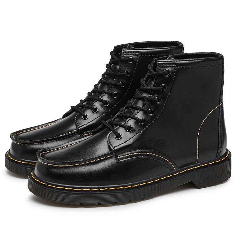 GEN Men's Platform Faux Leather Lace Up Boots - AM APPAREL