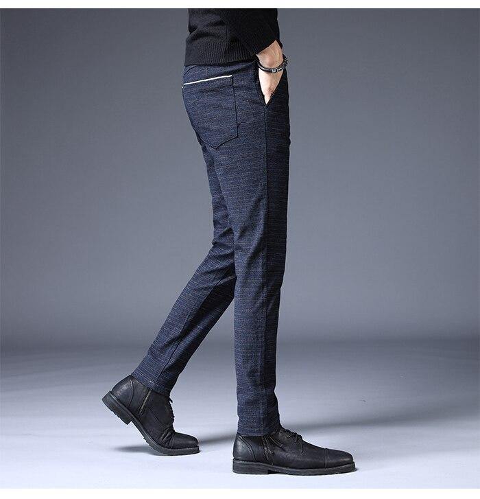 JANTOUR Men's Autumn Slim Formal Pants - AM APPAREL