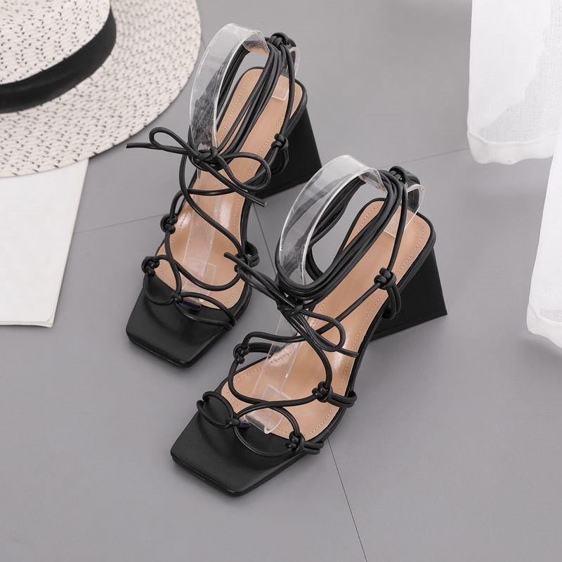 LaLa Cross-Strap Fashion High Heels - AM APPAREL