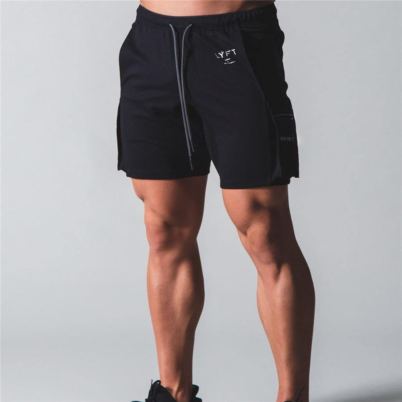 LYFT Men's Elastic Fitness Shorts - AM APPAREL