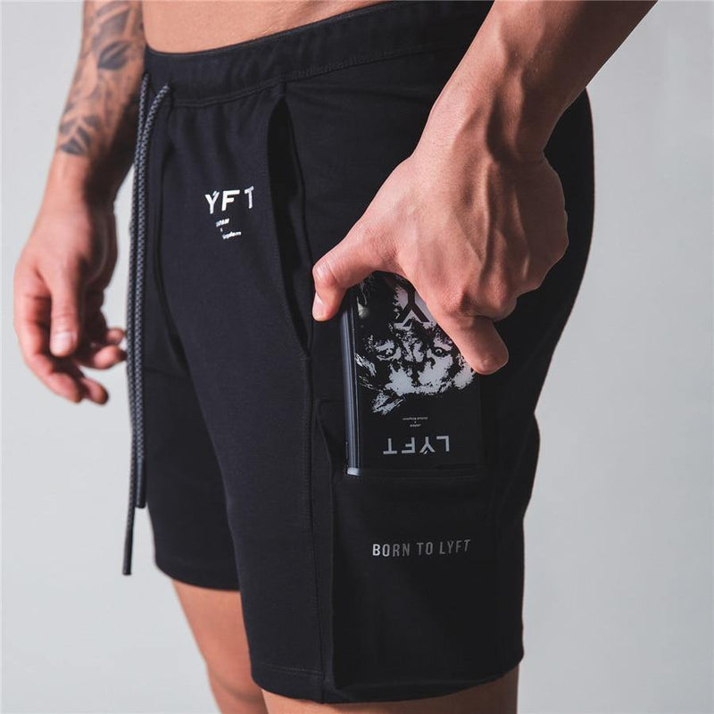 LYFT Men's Elastic Fitness Shorts - AM APPAREL