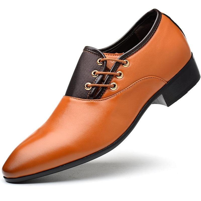 MAZE Men's Faux Leather Oxford Shoes - AM APPAREL