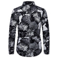 Men's Black/White Print Cotton Shirt - AM APPAREL