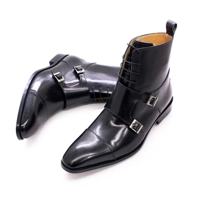 Men's British Genuine Calfskin Leather Cowboy Boots - AM APPAREL