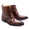 Men's British Genuine Calfskin Leather Cowboy Boots - AM APPAREL