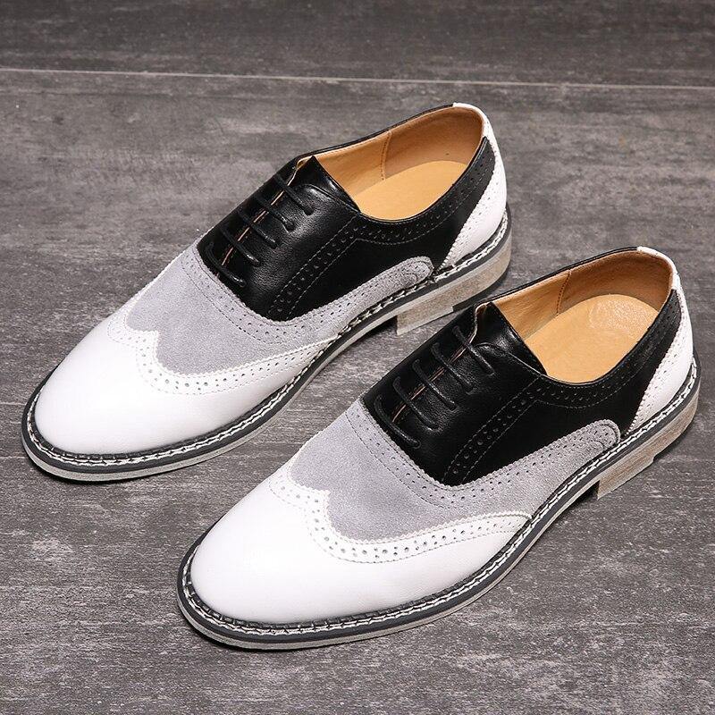 Men's Brogues Lace-Up Bullock Business Oxford Shoes - AM APPAREL