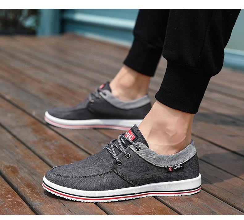 Men's Casual Breathable Denim Canvas Shoes - AM APPAREL