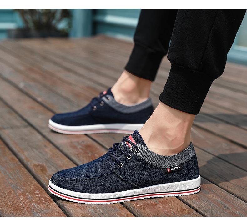 Men's Casual Breathable Denim Canvas Shoes - AM APPAREL