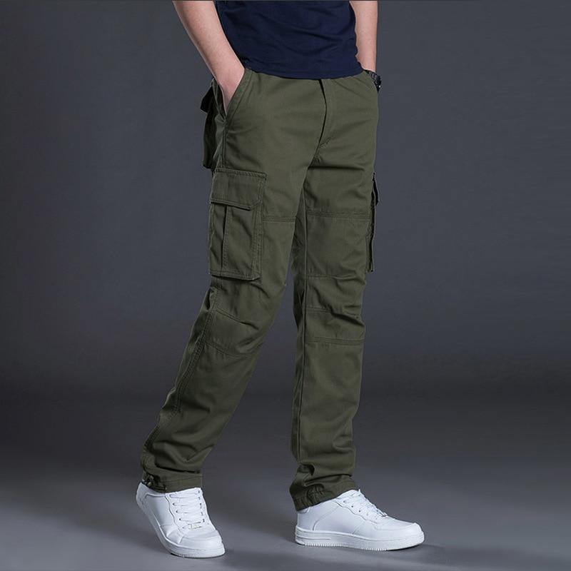 Men's Casual Multi Pockets Military Cargo Pants - AM APPAREL