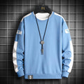 Men's Casual O-Neck Loose Patchwork Sweatshirt - AM APPAREL