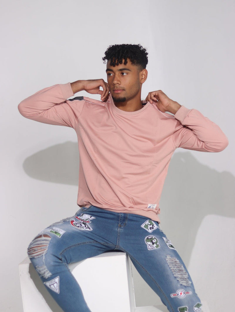 Men's Casual Outwear Patchwork Sweatshirt - AM APPAREL