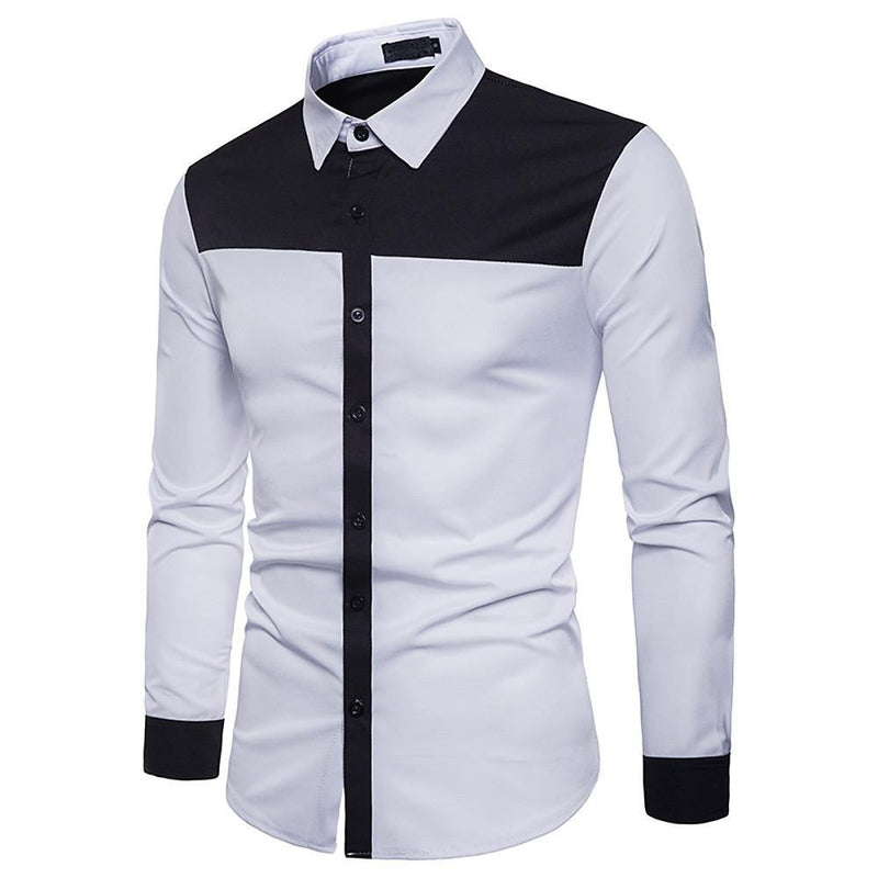 Men's Casual Patchwork Chic Shirt - AM APPAREL