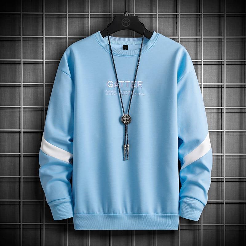 Men's Casual Round Collar Sweatshirt - AM APPAREL