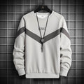 Men's Casual Round Neck Patchwork Sweatshirt - AM APPAREL